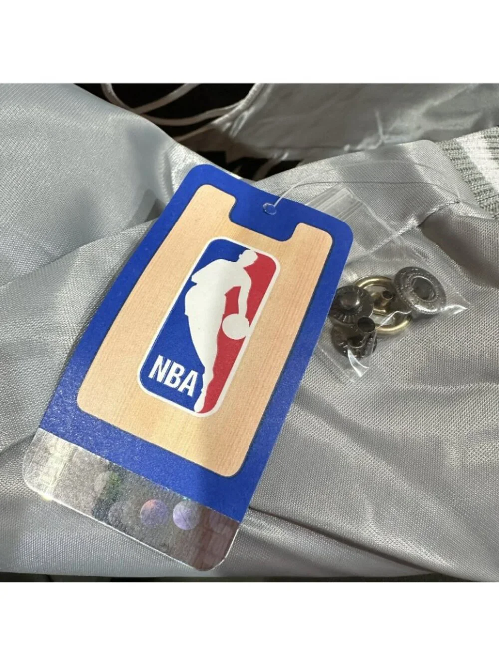 Miami Heat Silver Satin Jacket NBA Logo Official Licensed Apparel Large